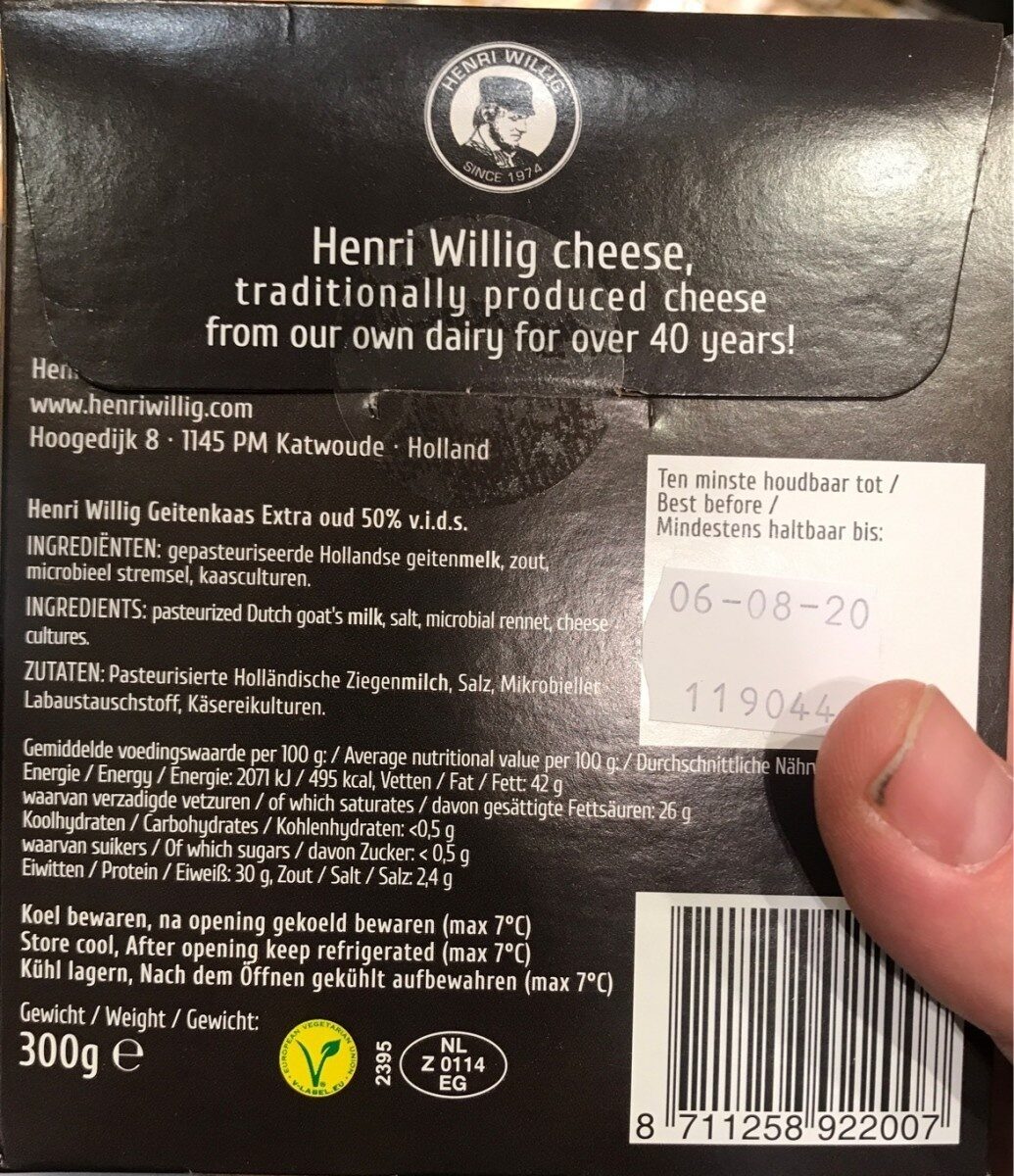 Goat cheese extra old - Nutrition facts - fr
