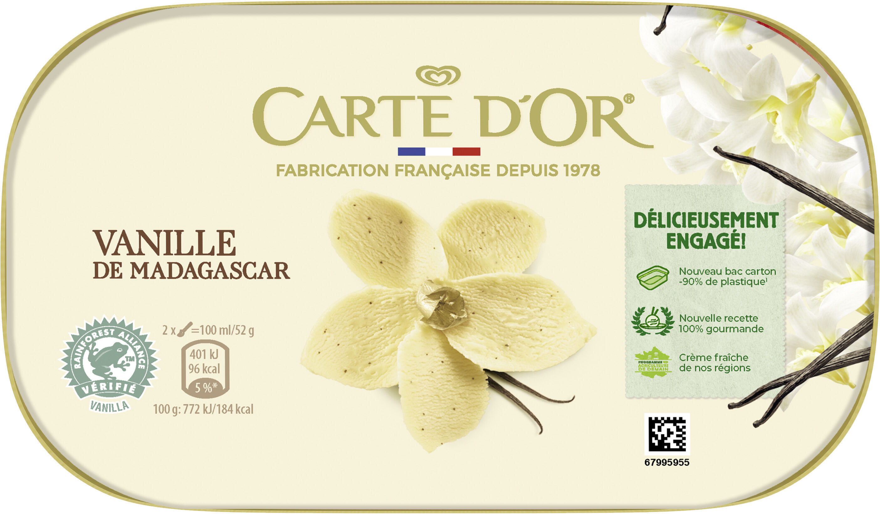 CARTE D'OR Glace Crème Glacée Vanille de Madagascar 900ml - Producto - fr
