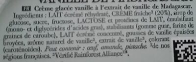 CARTE D'OR Glace Crème Glacée Vanille de Madagascar 900ml - المكونات - fr