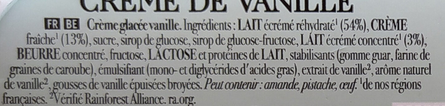 Crème de Vanille de Madagascar 900ml - Ingrédients
