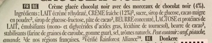 Glace Chocolat Noir - Ingredientes - fr