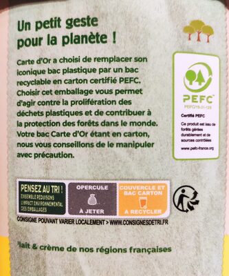 Glace Vanille de Madagascar - Recycling instructions and/or packaging information - fr