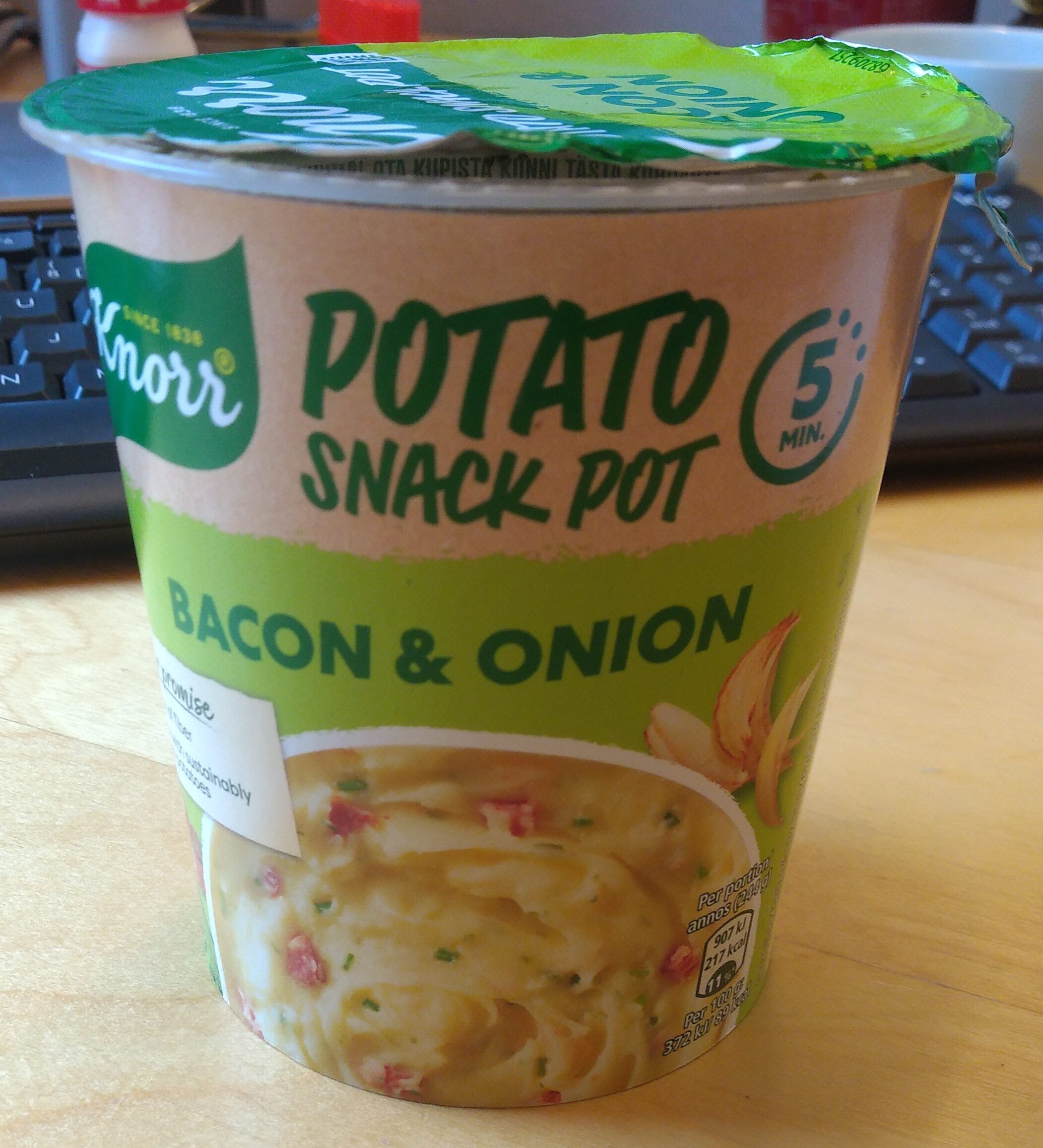 Potato snack pot bacon & onion - Produkt - sv