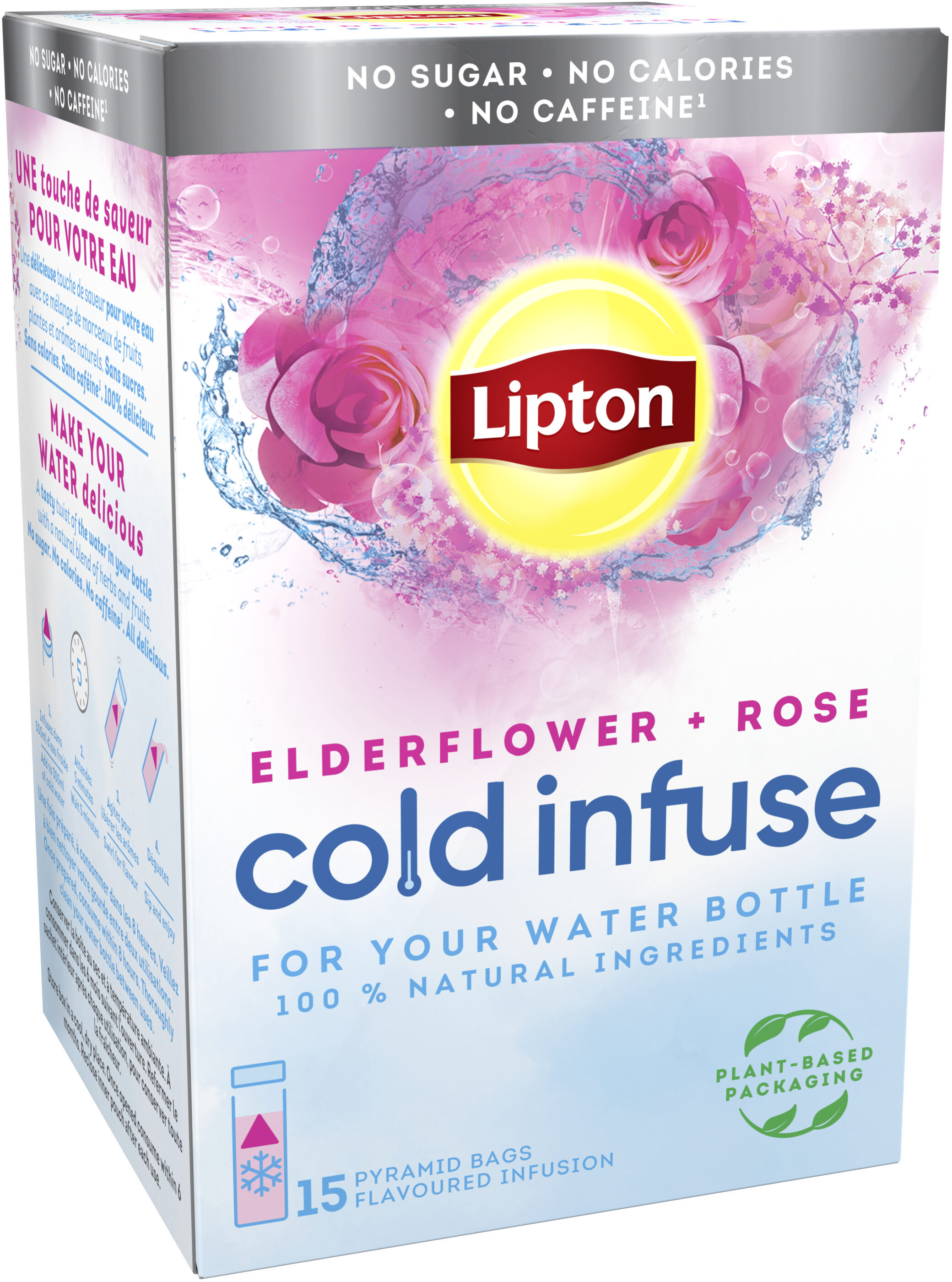 Lipton Infuse à Froid Fleur de Sureau Rose 15 Sachets Pyramid - Product - fr