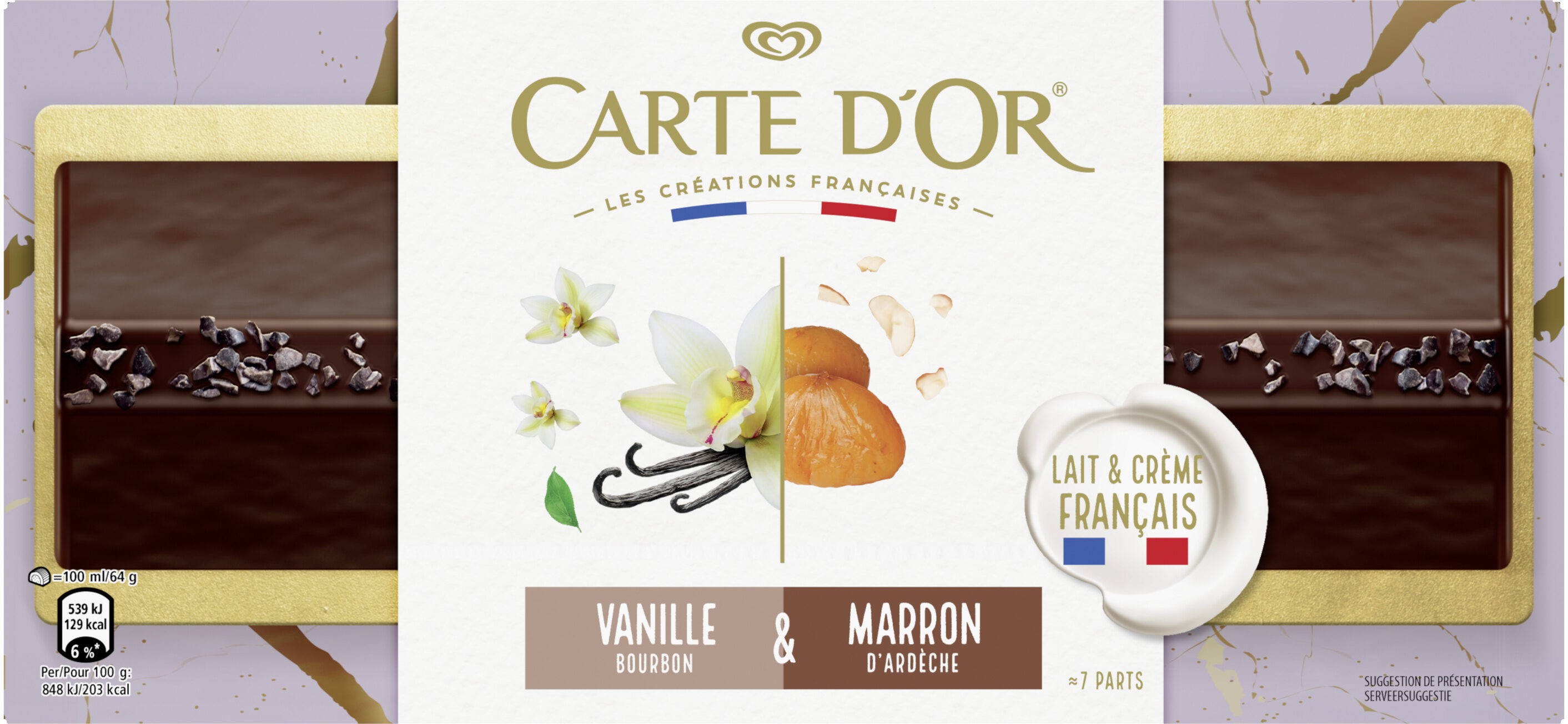 Carte D'Or Bûche Glacée Vanille Bourbon & Marron d'Ardèche 700ml - Product - fr
