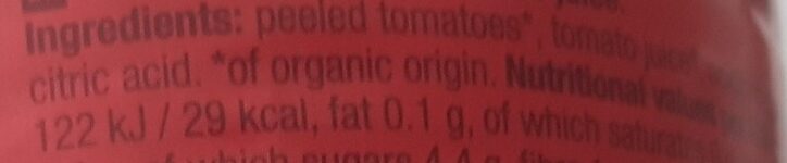 Peeled tomatoes in tomato juice - Ingrediënten - en