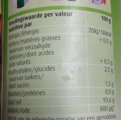 Herbamare - Nutrition facts