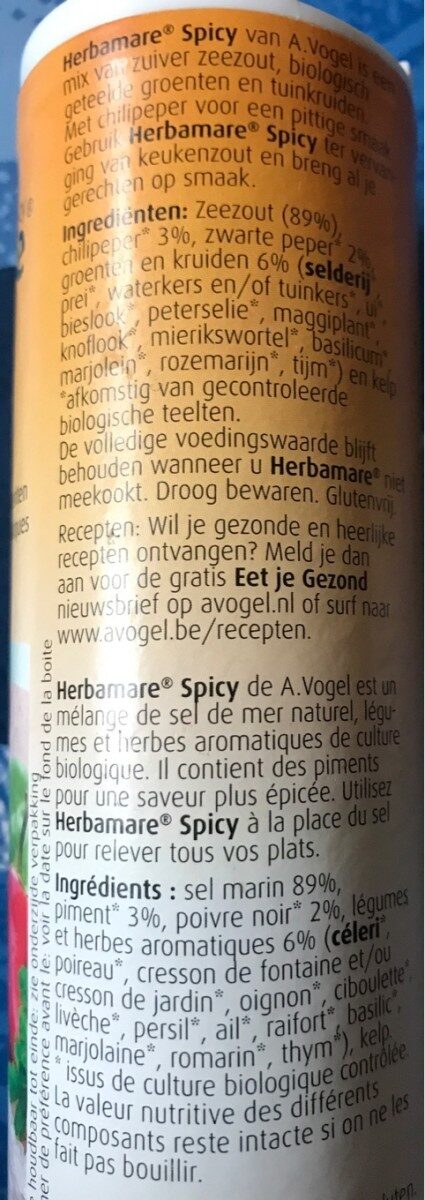 Herbamare spicy - Ingredients - fr