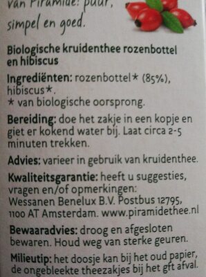 rozenbottelthee - Ingredients - nl