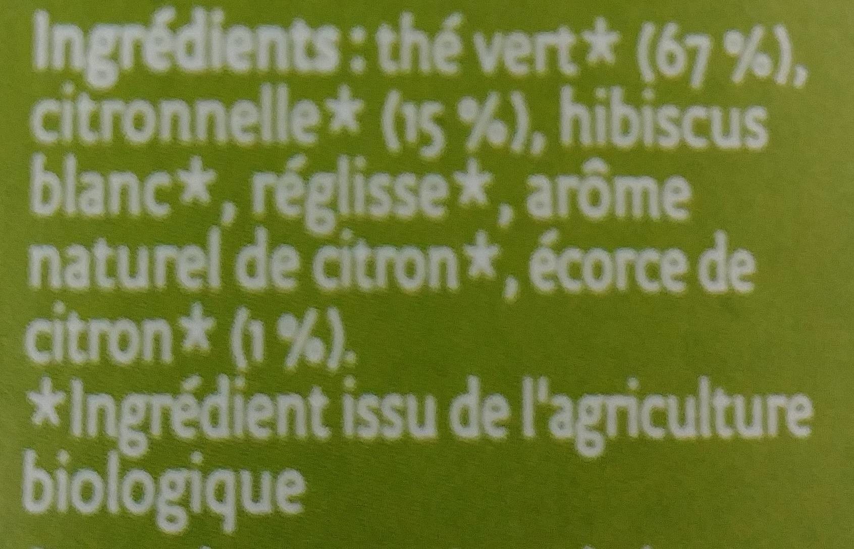 Thé vert citron - Ingrediënten - fr