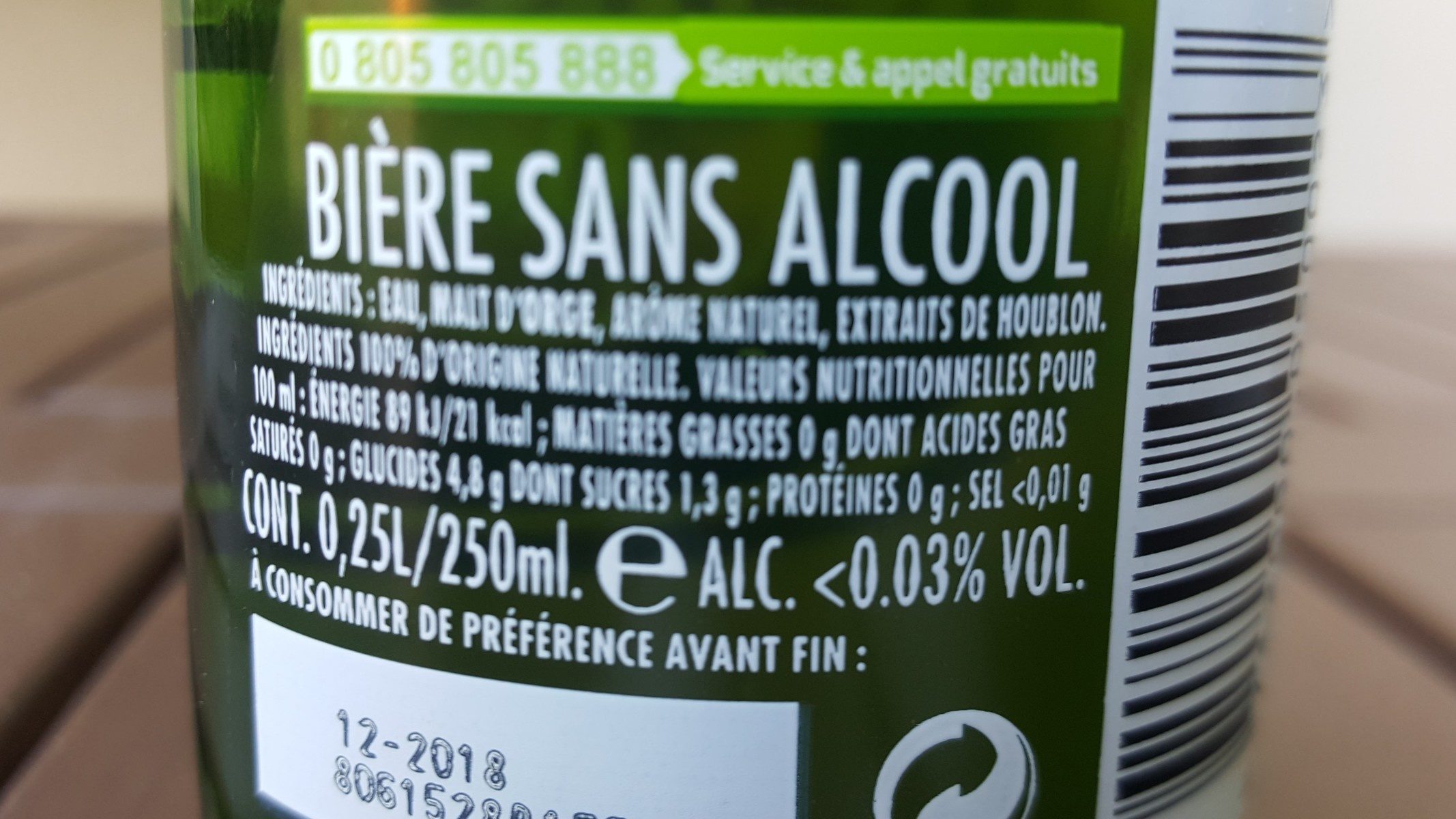Bière sans Alcool - Ingredients - fr