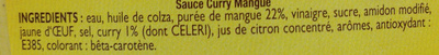 Sauce curry mangue - Ingredients - fr