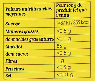 Fleur de Maïs - Nutrition facts - fr