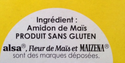 Maizena Fleur de Maïs Sans gluten Format Familial 700g - Ingredientes - fr
