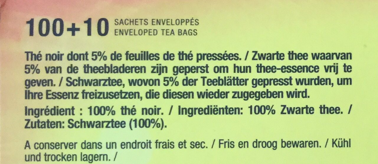 Yellow label tea - Ingrediënten - fr
