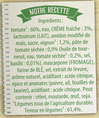 Knorr Douceur de Tomates à la Crème Fraîche Brique 1L - Ingredients - fr