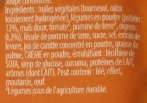 Potiron Soupissime Instant - Ingredientes - fr