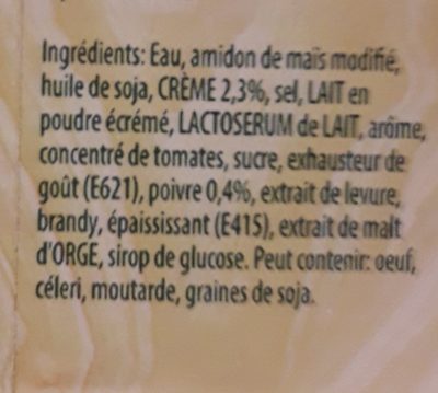 Knorr Peper Room Saus Sauce au poivre à la crème  300ML - Ingrediënten - fr