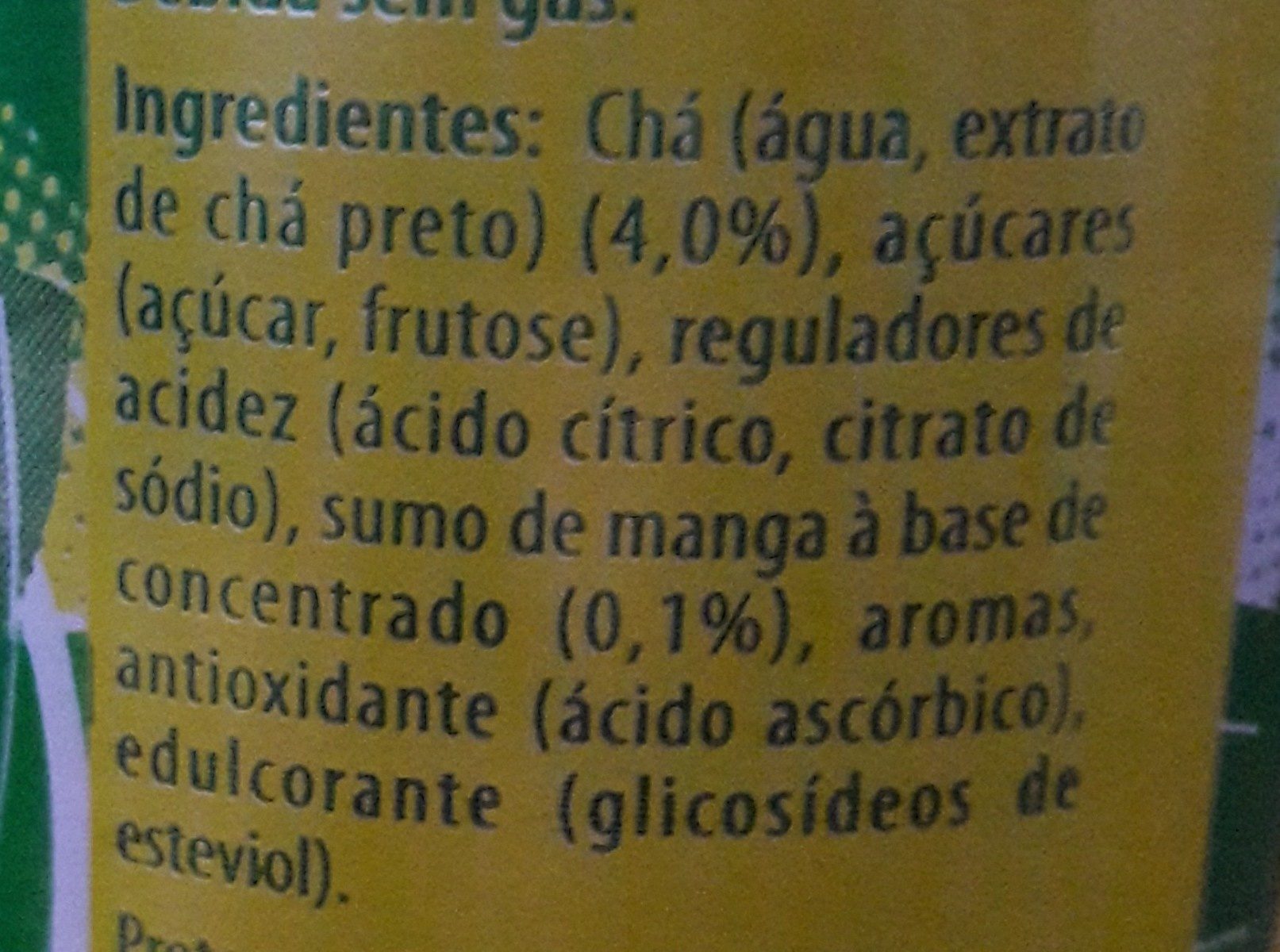 Lipton-ice Tea -mango-250ml-portugal - Ingrédients