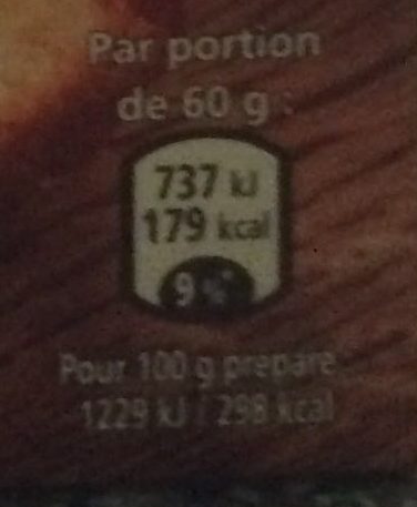 Cannelés Saveur d'Antan à la Vanille Bourbon - Tableau nutritionnel