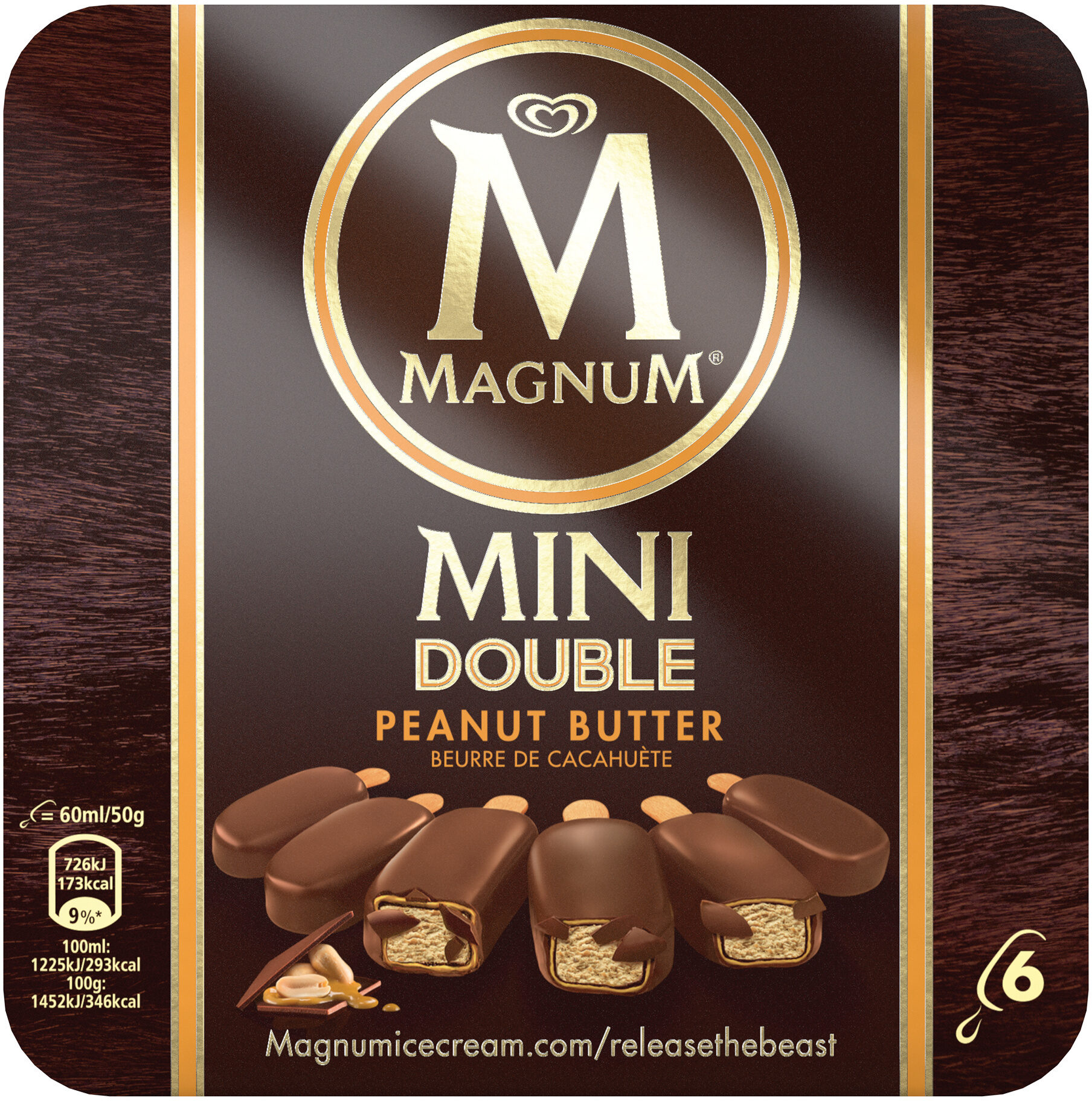 Magnum Glace Batonnet Mini Double Peanut Butter 6x60ml - Product - fr
