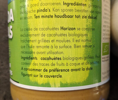 Crème de cacahuètes - Ingrédients