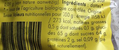 Dattes (250 GR) - Ingrediënten