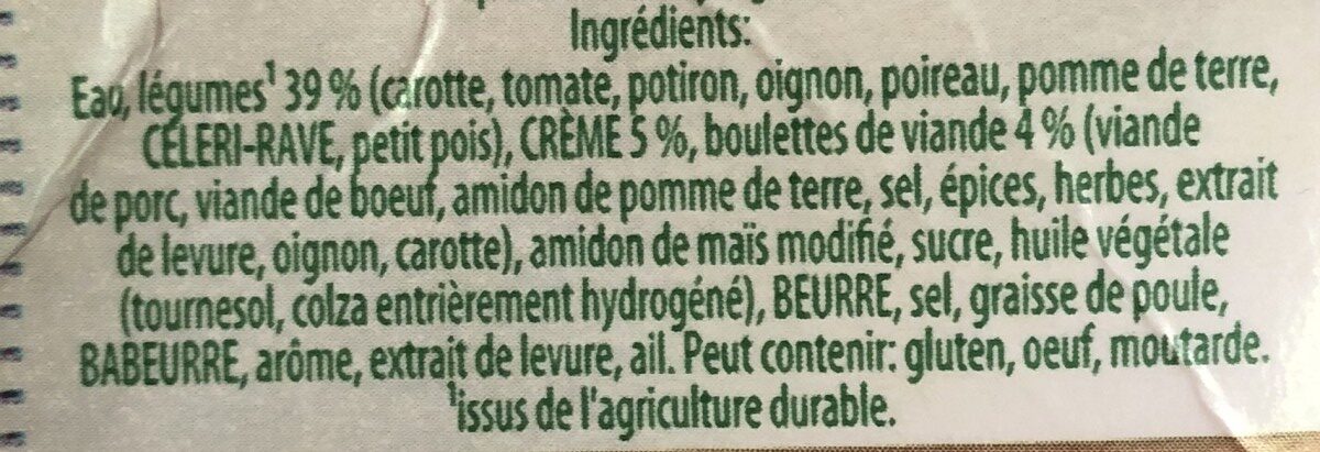 Soupe 8 légumes - Ingrediënten - fr