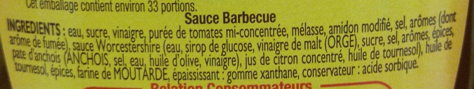 Amora Sauce Barbecue - Offre Saisonnière - 490g - Ingrédients