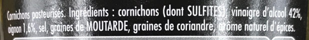 Mini Cornichons Petits Croquants - Ingrédients