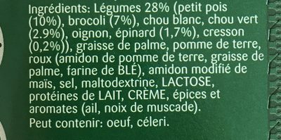 Knorr Supérieur Crème de 5 Légumes Verts 535g 44 portions - Ingrédients