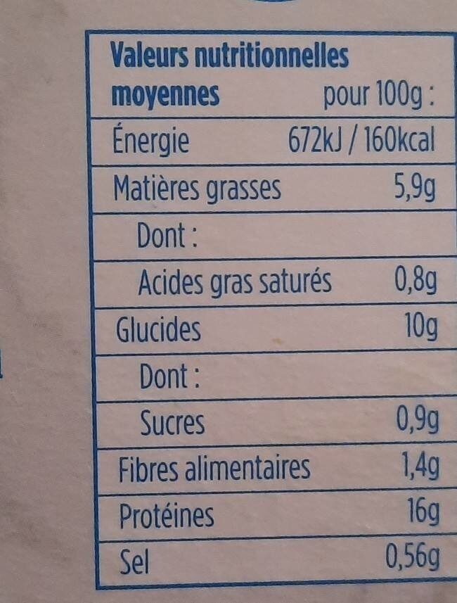 Filets de merlan meunière - Voedingswaarden - fr