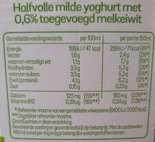 milde halfvolle yoghurt - Ingrediënten