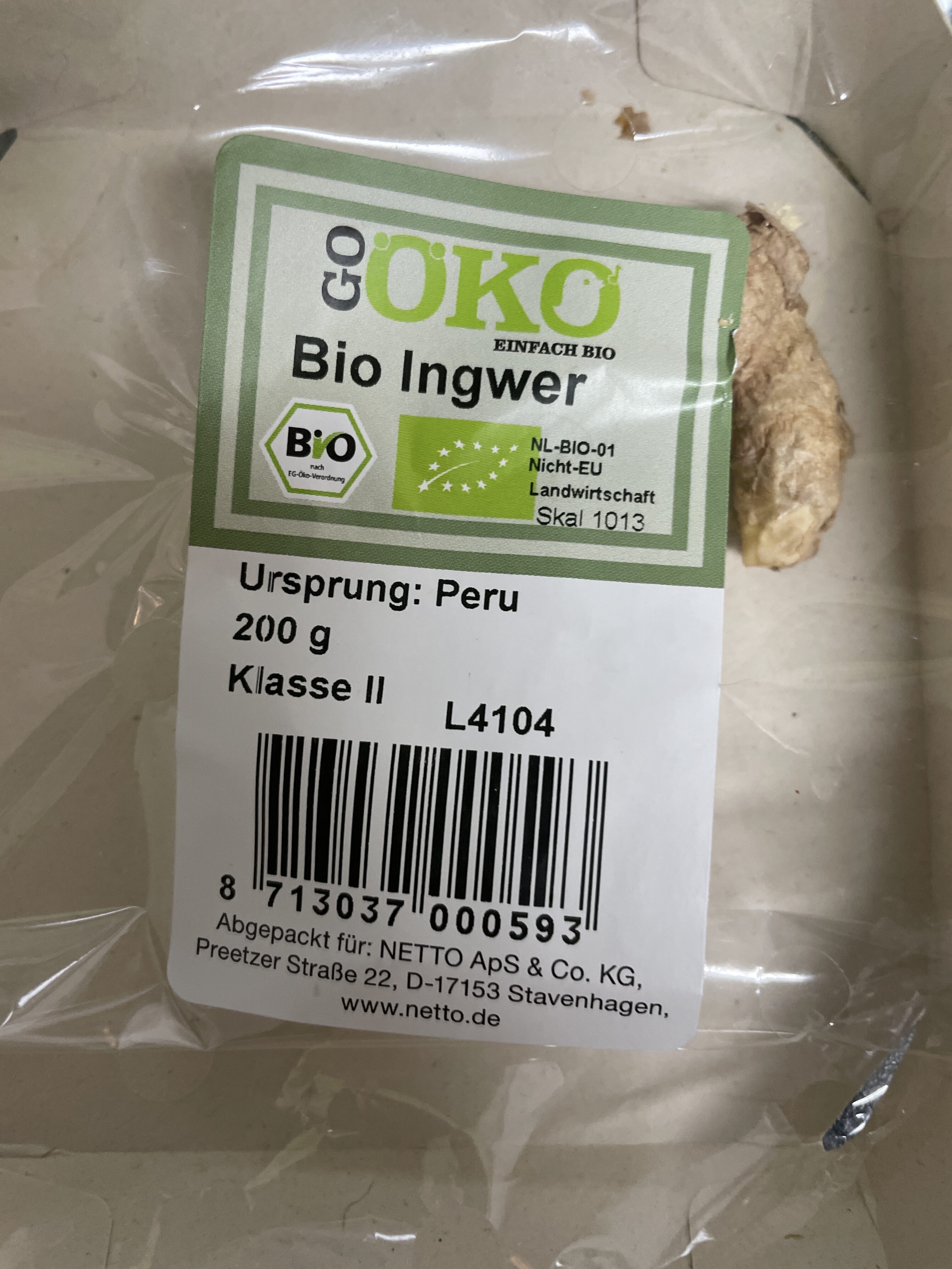 Bio Ingwer - Produkt