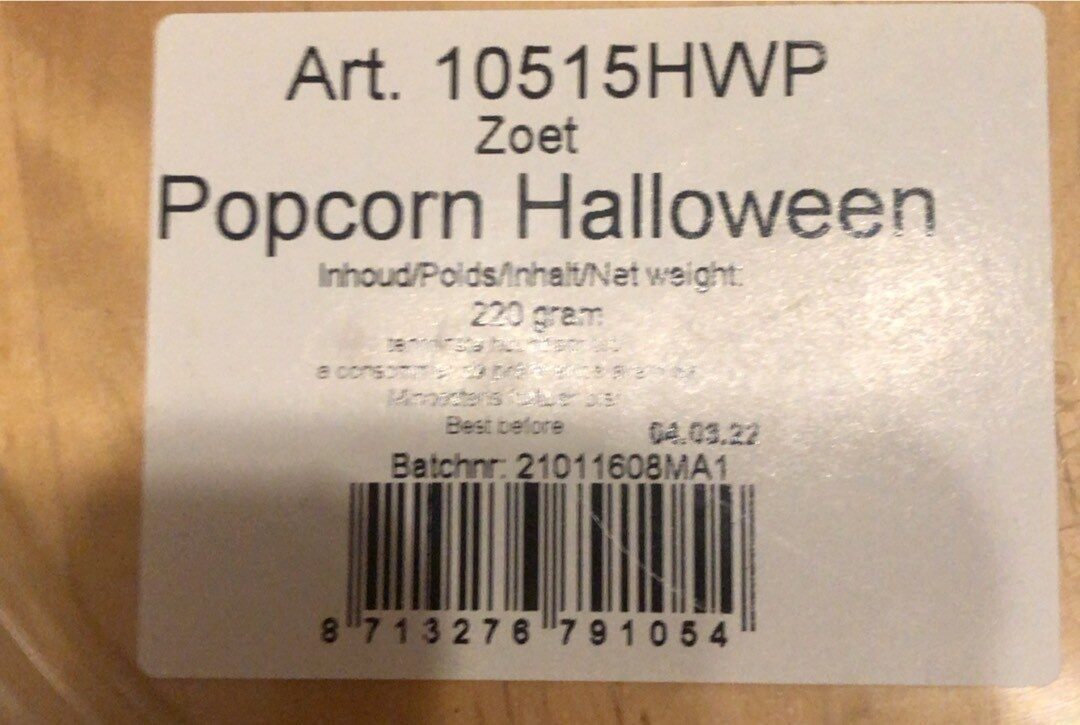 Popcorn Halloween - Voedingswaarden - fr