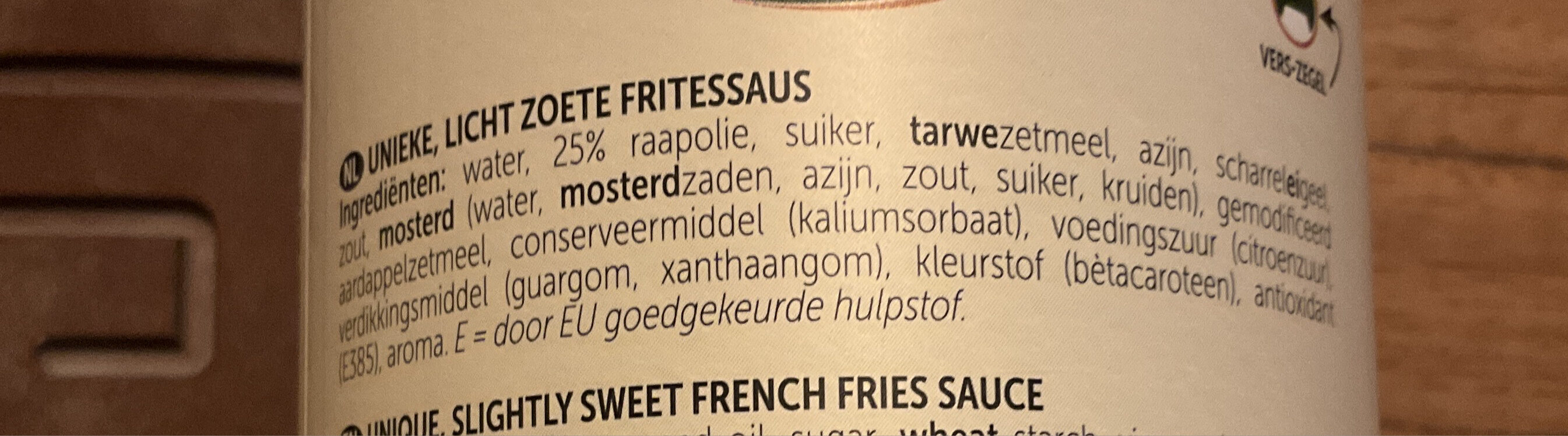 Oliehoorn Fritessaus - Zutaten - nl