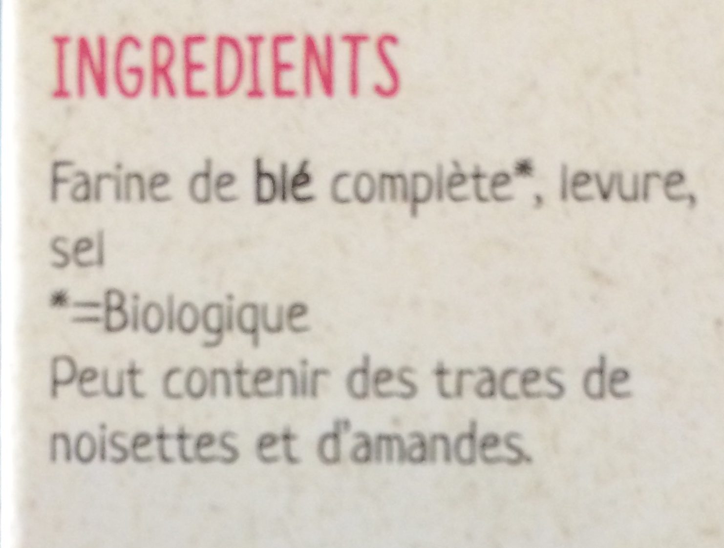 Chapelure complète - Ingrediënten - fr