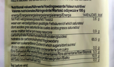 Nouilles de riz brun au wakame sans gluten - Información nutricional