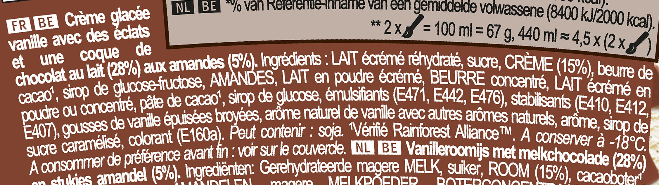 Pot Vanille Amande - Ingredientes - fr