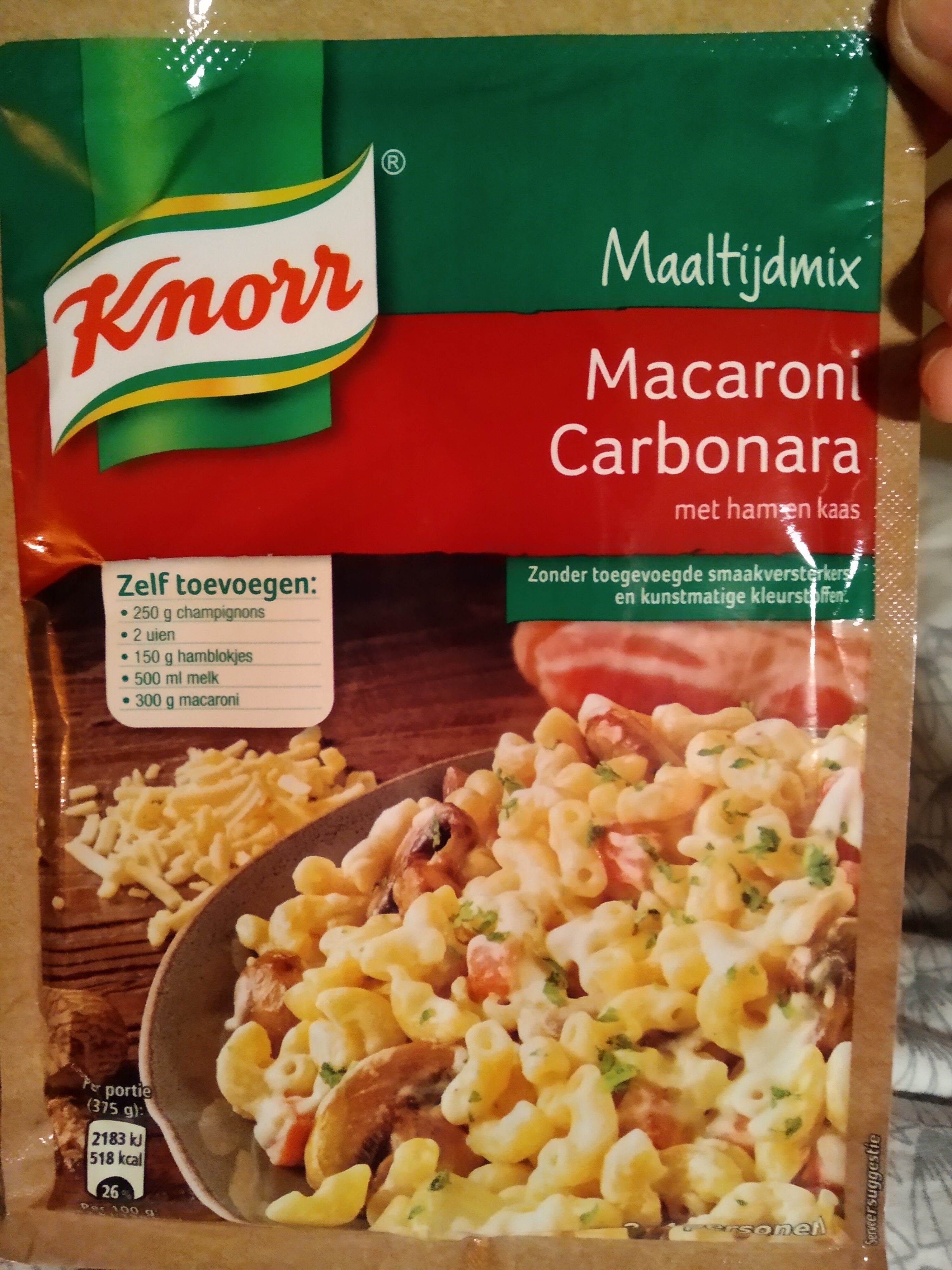 Knorr maaltijd Macaroni Carbonara (met ham en kaas) - Product