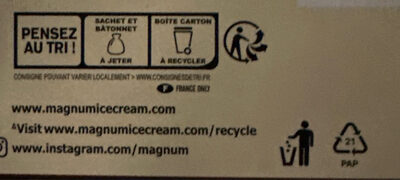 Magnum Glace Bâtonnet Mini Classic x6 330ml - Recyclinginstructies en / of verpakkingsinformatie - fr