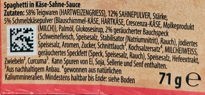 Knorr Pasta in Speck-Sahne-Soße - Ingrediënten - de