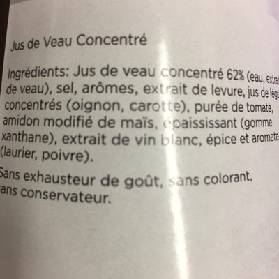 Knorr Professional Jus de Veau concentré bouteille 1L - Ingredients - fr