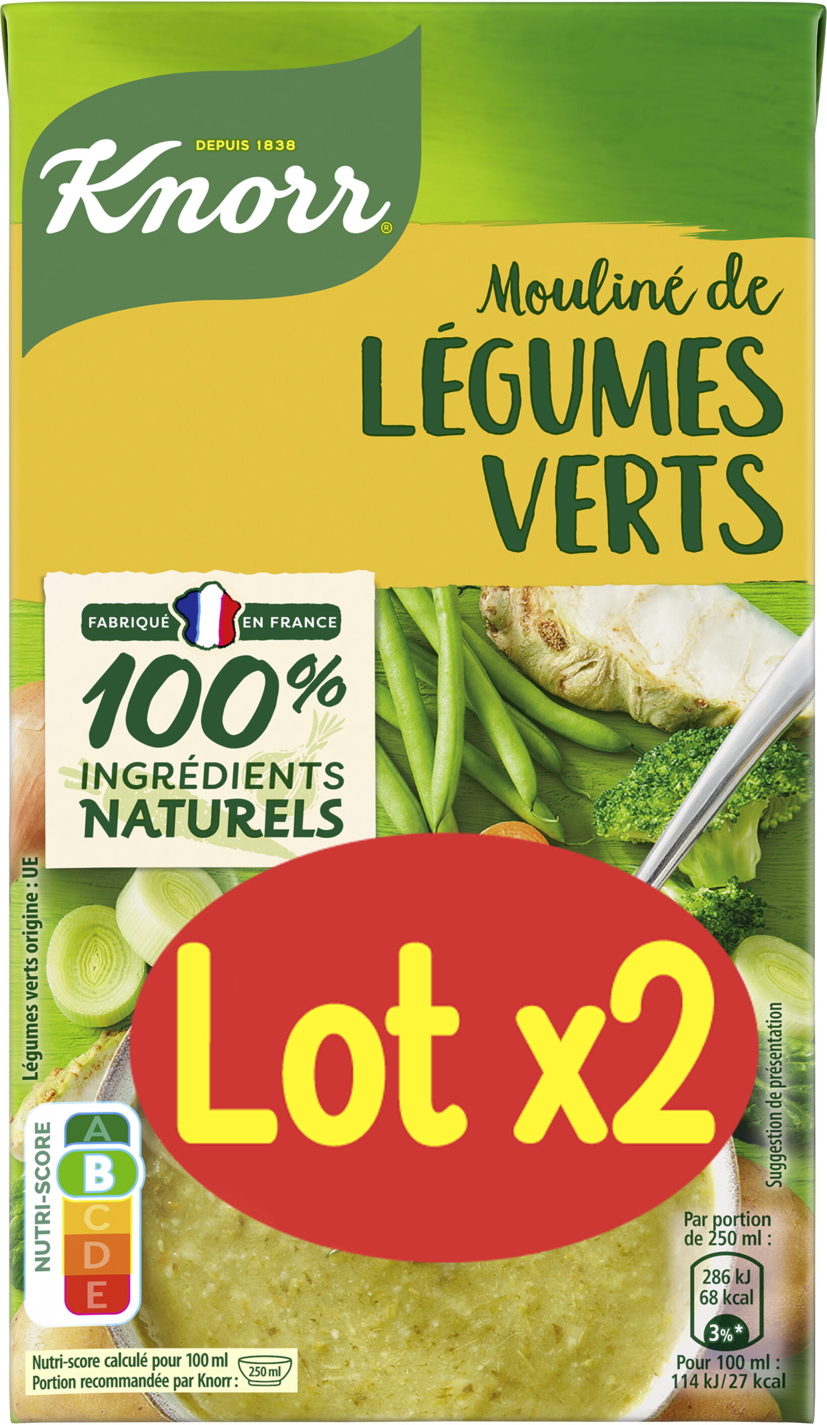 Knorr Soupe Liquide Mouliné de Légumes Verts Lot 2x1L - Produkt - fr