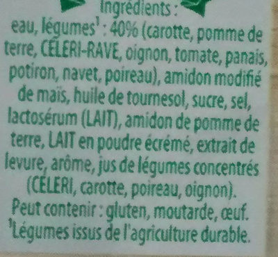 Knorr Soupe Liquide Velouté de 9 Légumes Brique 30cl - Ingrediënten - fr
