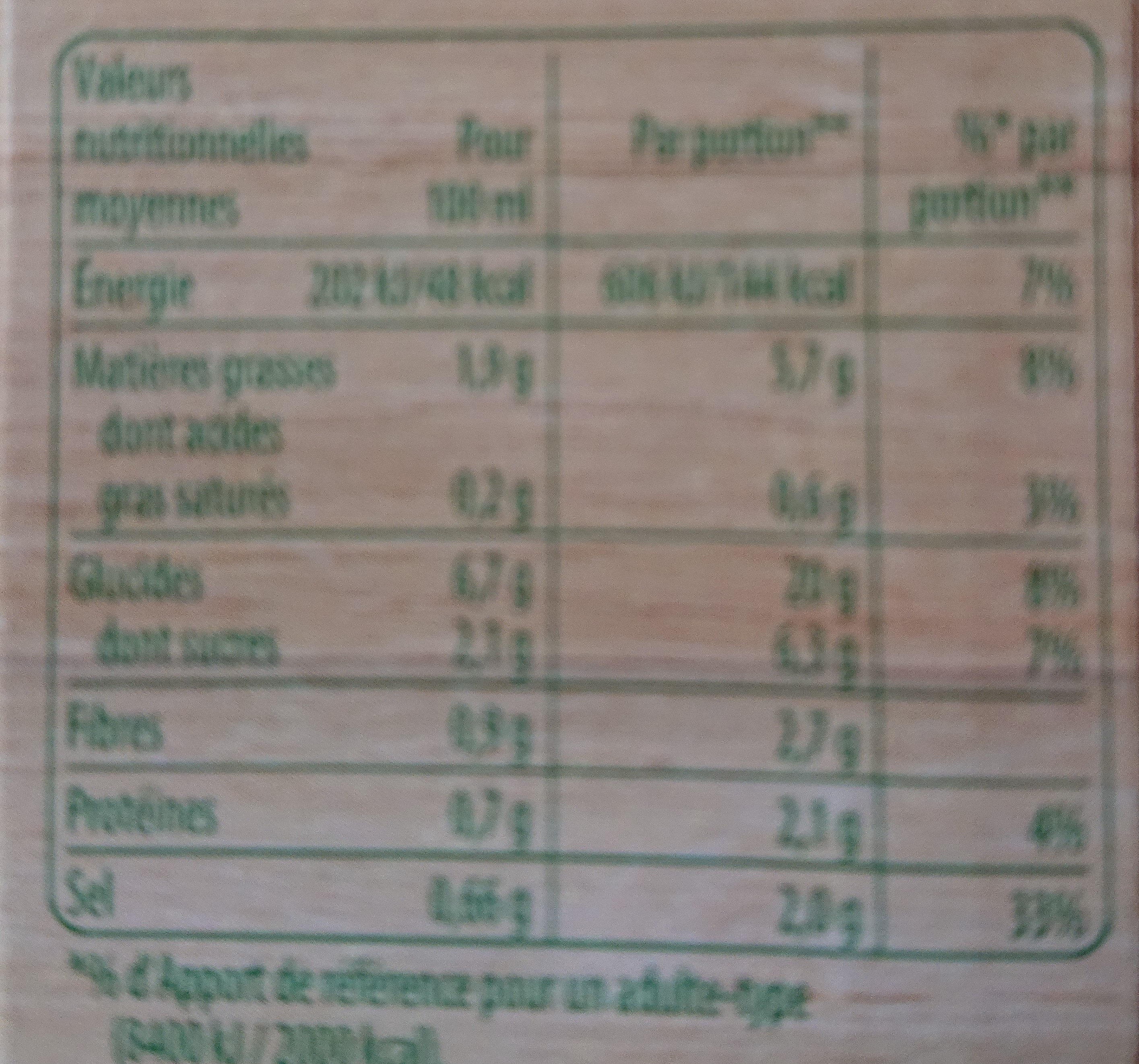 Knorr Soupe Liquide Velouté de 9 Légumes Brique 30cl - Voedingswaarden - fr