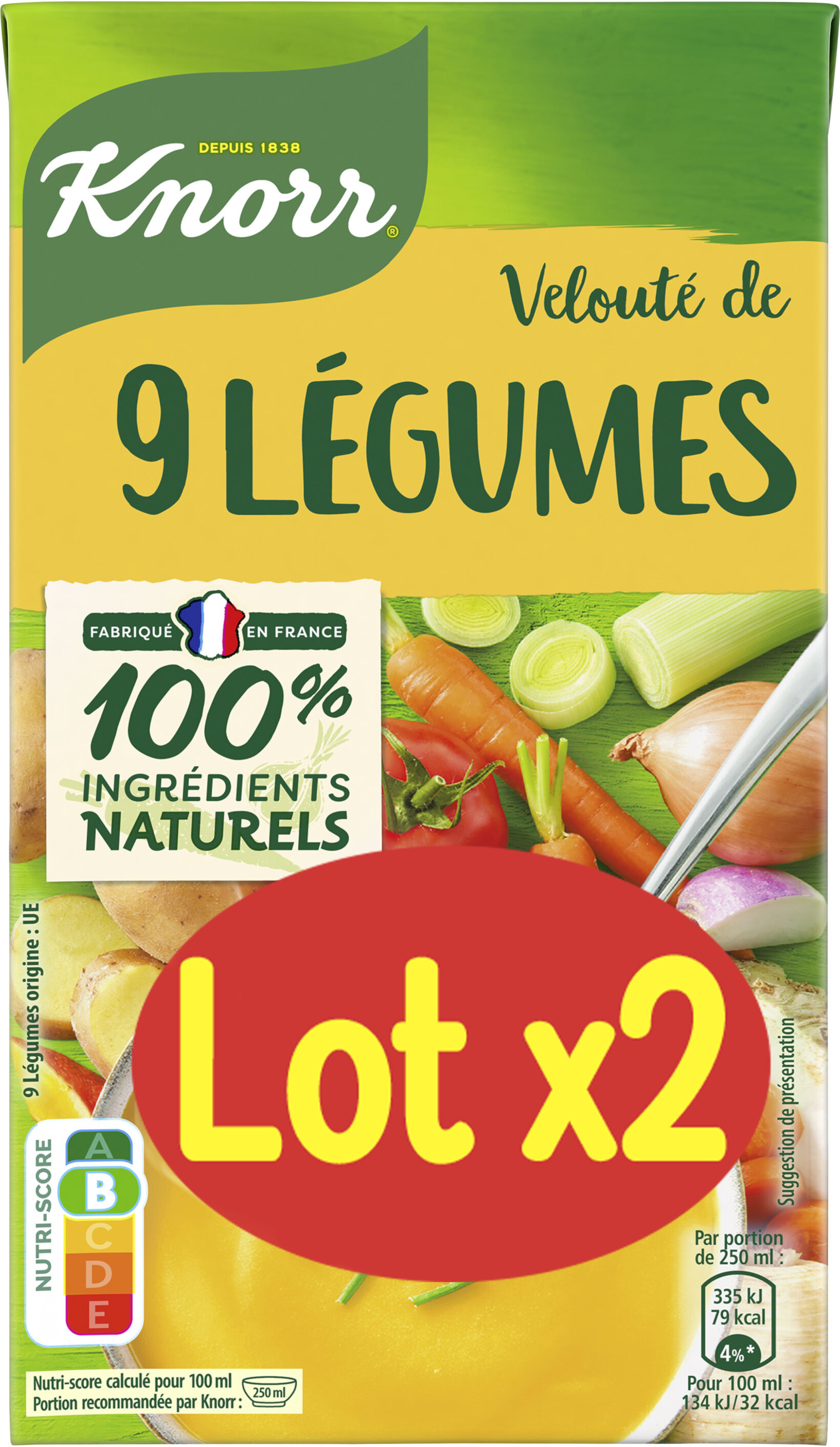 Knorr Soupe Liquide Velouté de 9 Légumes Lot 2x1L - Produkt - fr