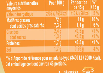 Amora Mayonnaise Dijon Nature Œufs Français Flacon Souple 685g - Nutrition facts - fr