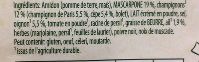 sauce champignon - Ingredients - fr