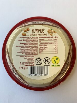 Hummus Geröstete Pinienkerne - Zutaten